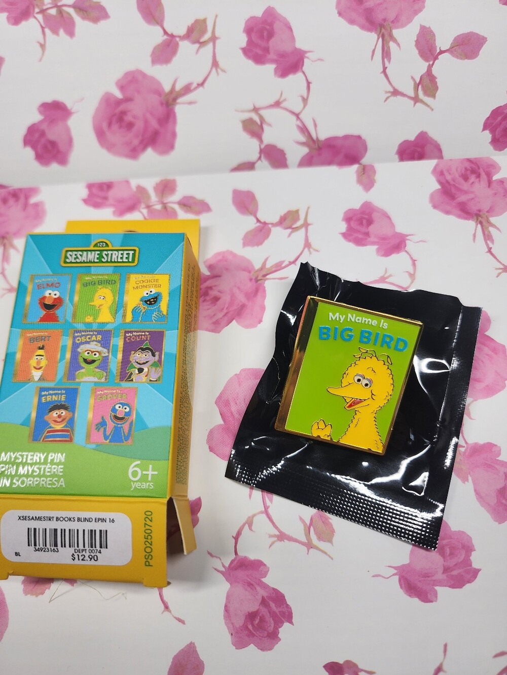 Sesame Street Storybook Blind Box Enamel Pin featuring Big Bird
